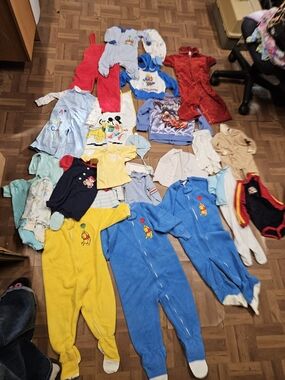 Vintage Baby Bundle Sleepers - Winnie the Pooh, Smurfs, Cars